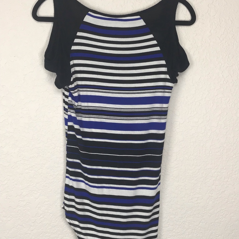 Blue Cold Shoulder Top - Picture 3 of 4